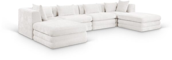 Stellar 152" Chenille Fabric Upholstered 6Pc. Modular Sectional