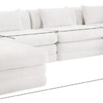 Stellar 152" Chenille Fabric Upholstered 6Pc. Modular Sectional