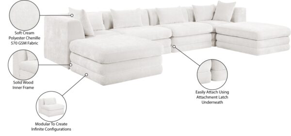 Stellar 152" Chenille Fabric Upholstered 6Pc. Modular Sectional