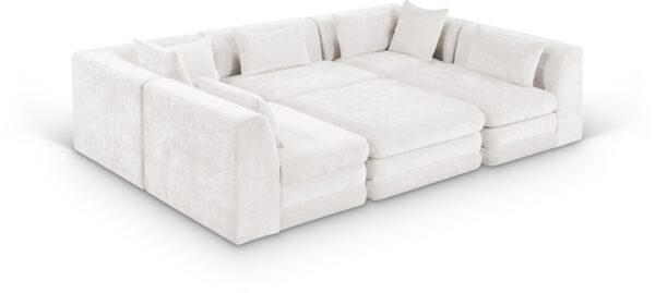 Stellar 114" Chenille Fabric Upholstered 6Pc. Modular Sectional