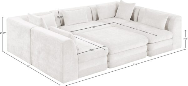 Stellar 114" Chenille Fabric Upholstered 6Pc. Modular Sectional