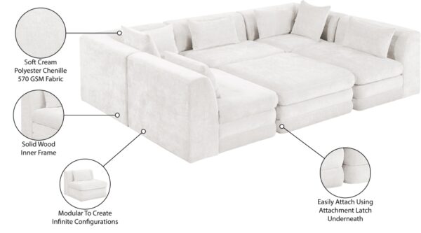 Stellar 114" Chenille Fabric Upholstered 6Pc. Modular Sectional