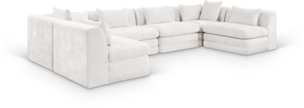 Stellar 152" Chenille Fabric Upholstered 6Pc. Modular Sectional
