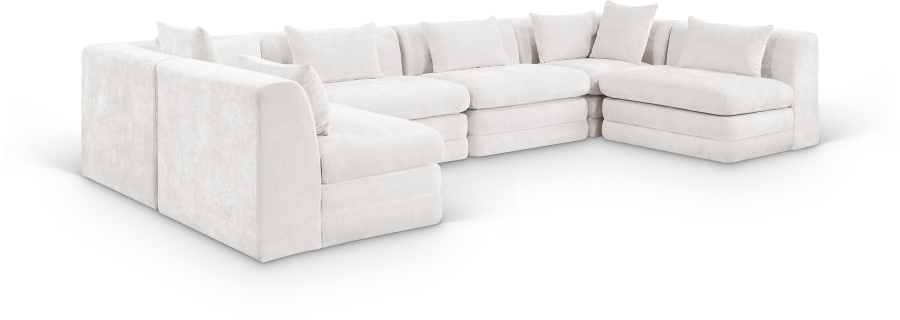 Stellar 152" Chenille Fabric Upholstered 6Pc. Modular Sectional