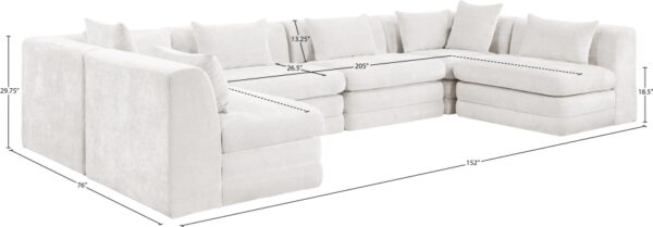 Stellar 152" Chenille Fabric Upholstered 6Pc. Modular Sectional