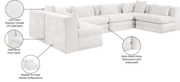 Stellar 152" Chenille Fabric Upholstered 6Pc. Modular Sectional