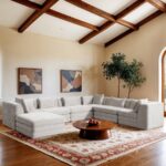 Stellar 152" Chenille Fabric Upholstered 7Pc. Modular Sectional