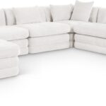 Stellar 152" Chenille Fabric Upholstered 7Pc. Modular Sectional