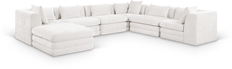 Stellar 152" Chenille Fabric Upholstered 7Pc. Modular Sectional