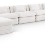 Stellar 190" Chenille Fabric Upholstered 7Pc. Modular Sectional