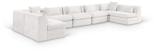 Stellar 190" Chenille Fabric Upholstered 7Pc. Modular Sectional