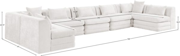 Stellar 190" Chenille Fabric Upholstered 7Pc. Modular Sectional