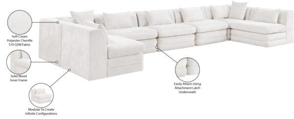 Stellar 190" Chenille Fabric Upholstered 7Pc. Modular Sectional