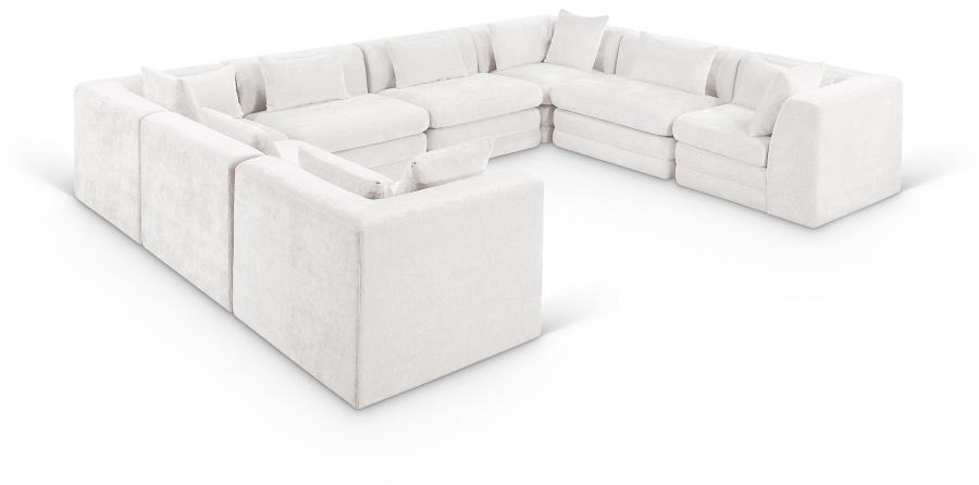 Stellar 152" Chenille Fabric Upholstered 8Pc. Modular Sectional