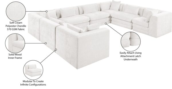 Stellar 152" Chenille Fabric Upholstered 8Pc. Modular Sectional