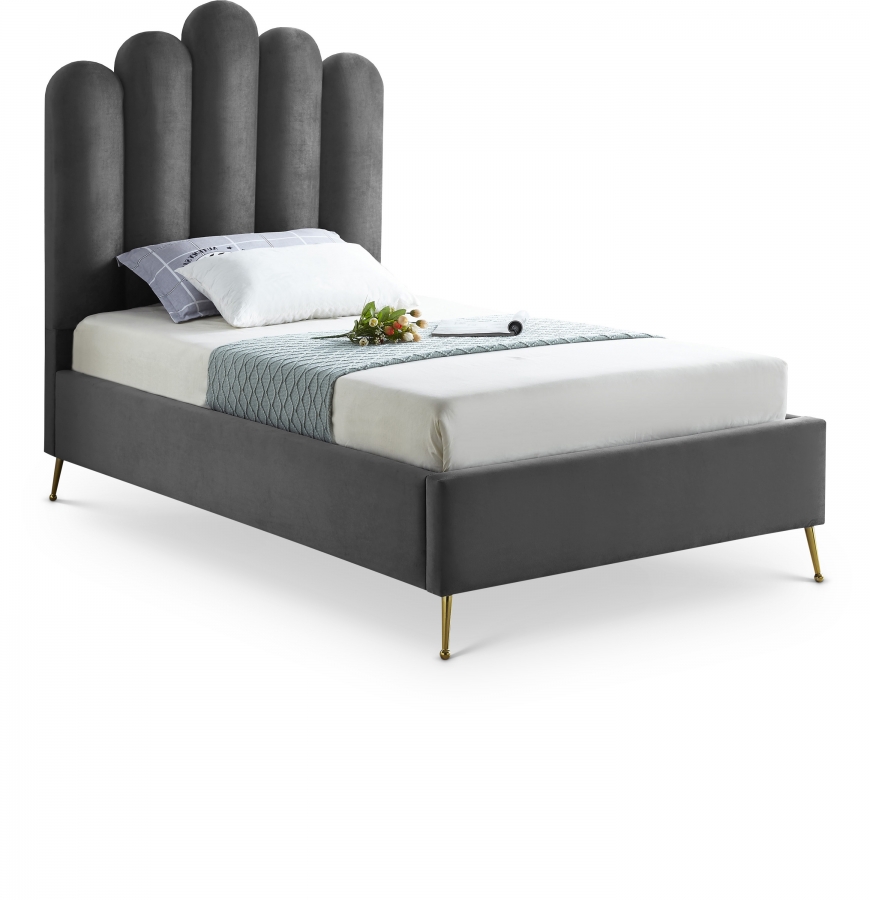 Lily Velvet Upholstered Bed