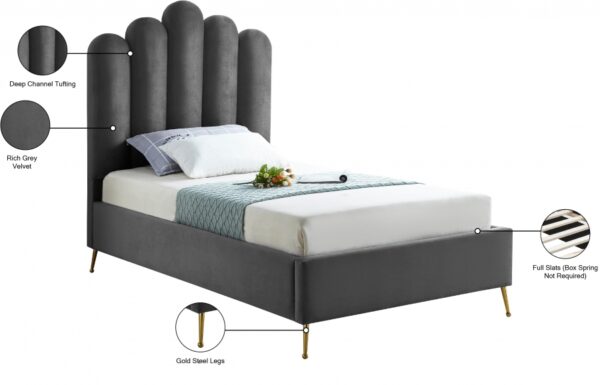 Lily Velvet Upholstered Bed