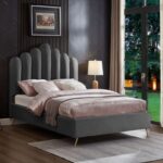 Lily Velvet Upholstered Bed