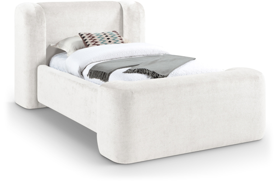 Modena Chenille Fabric Upholstered Twin Bed