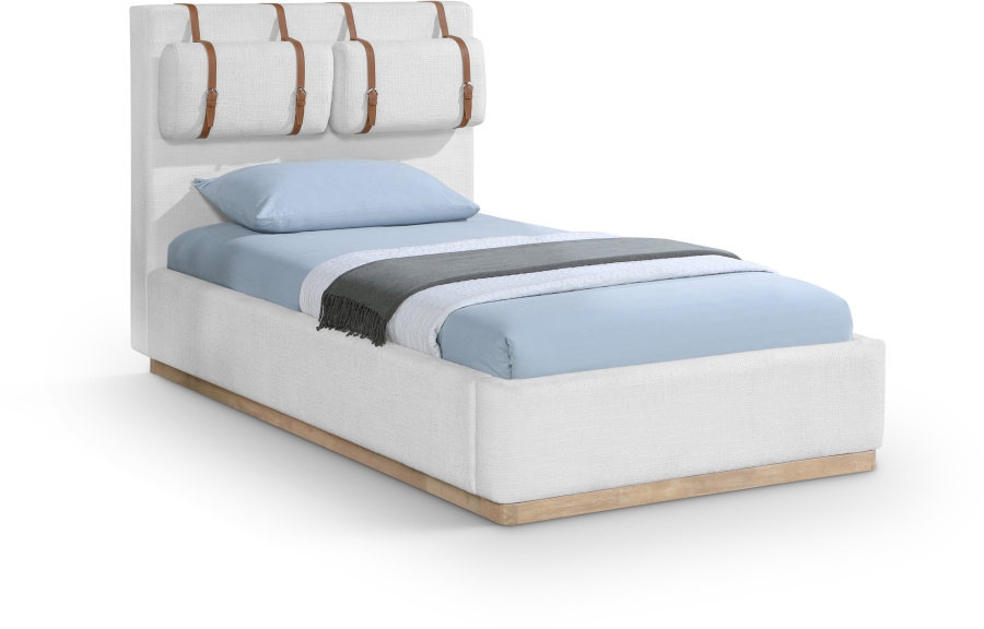 Bennet Linen Textured Fabric Upholstered Twin Bed