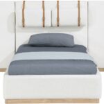 Bennet Linen Textured Fabric Upholstered Twin Bed