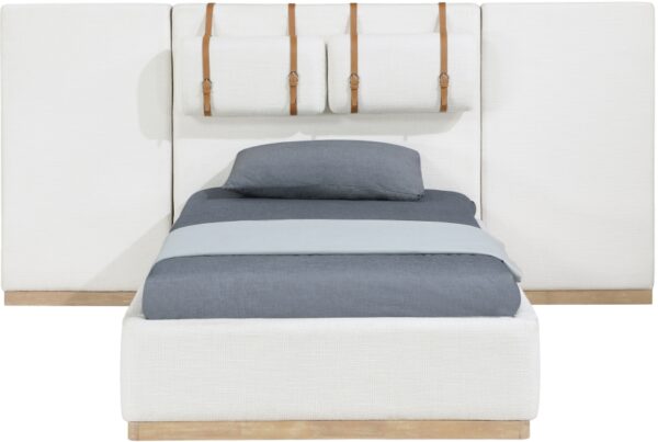 Bennet Linen Textured Fabric Upholstered Twin Bed