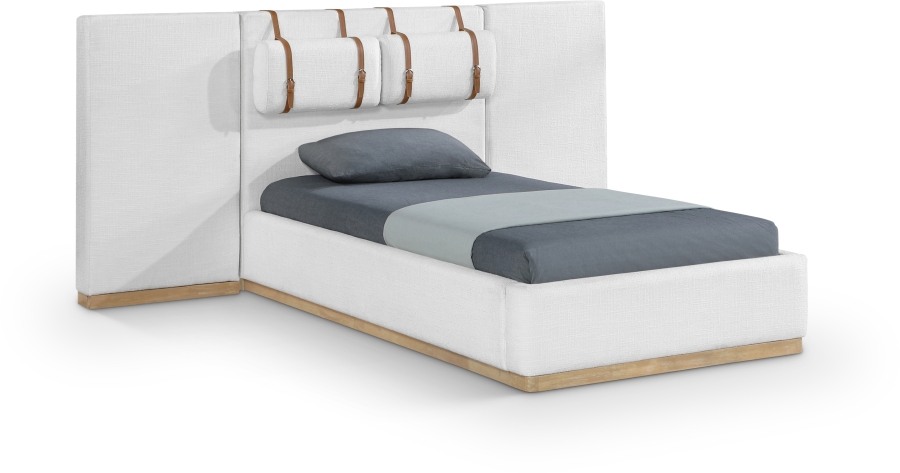 Bennet Linen Textured Fabric Upholstered Twin Bed