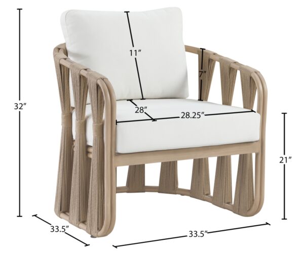 San Pietro Resilient Waterproof Fabric Upholstered Outdoor Patio Chair