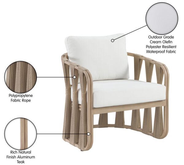 San Pietro Resilient Waterproof Fabric Upholstered Outdoor Patio Chair