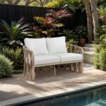 San Pietro 60.5" Resilient Waterproof Fabric Upholstered Outdoor Patio Loveseat