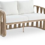 San Pietro 60.5" Resilient Waterproof Fabric Upholstered Outdoor Patio Loveseat
