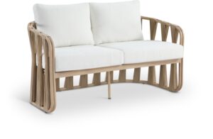 San Pietro 60.5" Resilient Waterproof Fabric Upholstered Outdoor Patio Loveseat