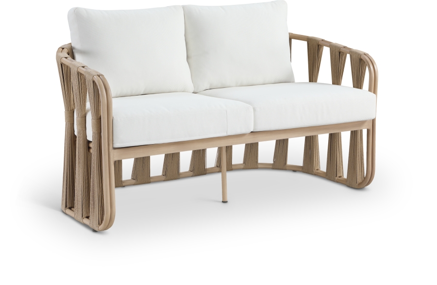 San Pietro 60.5" Resilient Waterproof Fabric Upholstered Outdoor Patio Loveseat