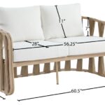 San Pietro 60.5" Resilient Waterproof Fabric Upholstered Outdoor Patio Loveseat