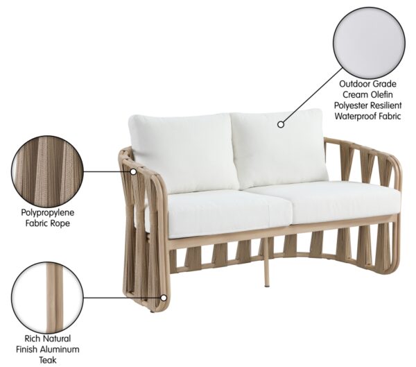 San Pietro 60.5" Resilient Waterproof Fabric Upholstered Outdoor Patio Loveseat