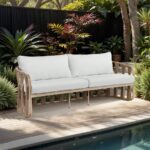 San Pietro 90.5" Resilient Waterproof Fabric Upholstered Outdoor Patio Sofa