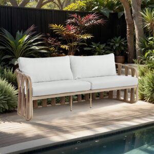 San Pietro 90.5" Resilient Waterproof Fabric Upholstered Outdoor Patio Sofa