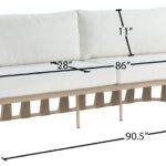 San Pietro 90.5" Resilient Waterproof Fabric Upholstered Outdoor Patio Sofa