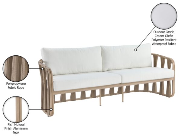 San Pietro 90.5" Resilient Waterproof Fabric Upholstered Outdoor Patio Sofa