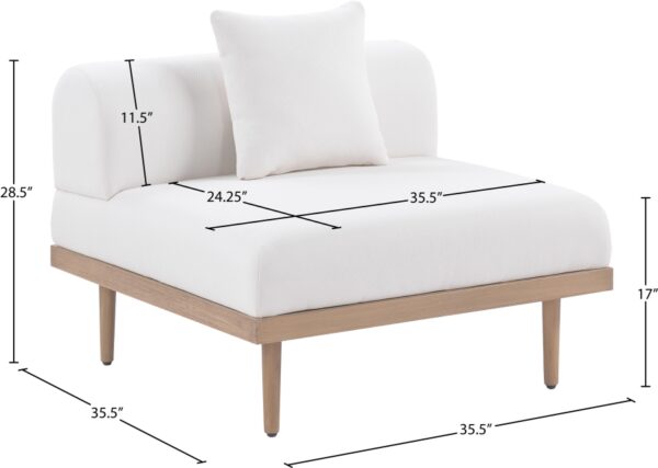 Laguna Resilient Water Resistant Fabric Upholstered Outdoor Patio Modular Armless Chair