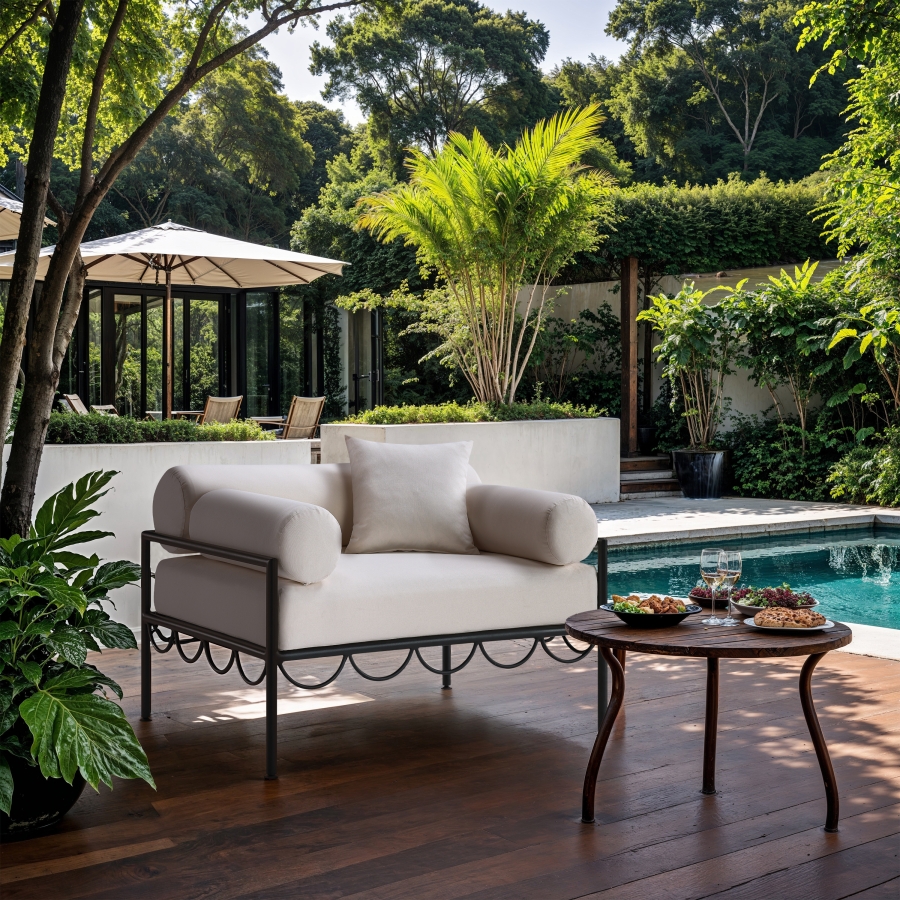 Portofino Resilient Water Repellent Fabric Upholstered Outdoor Patio Chair