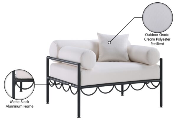 Portofino Resilient Water Repellent Fabric Upholstered Outdoor Patio Chair