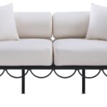 Portofino 69.75" Resilient Water Repellent Fabric Upholstered Outdoor Patio Loveseat