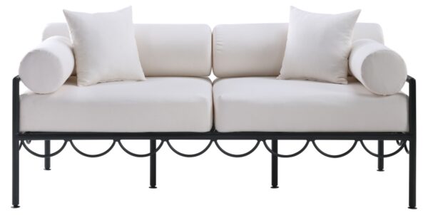 Portofino 69.75" Resilient Water Repellent Fabric Upholstered Outdoor Patio Loveseat
