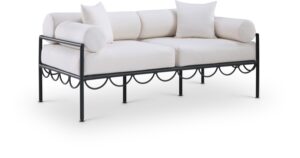 Portofino 69.75" Resilient Water Repellent Fabric Upholstered Outdoor Patio Loveseat