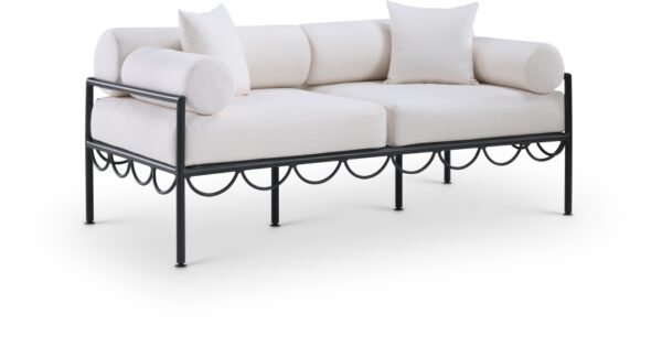 Portofino 69.75" Resilient Water Repellent Fabric Upholstered Outdoor Patio Loveseat
