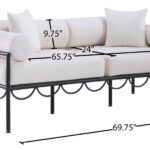Portofino 69.75" Resilient Water Repellent Fabric Upholstered Outdoor Patio Loveseat