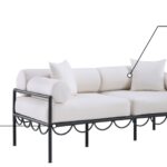 Portofino 69.75" Resilient Water Repellent Fabric Upholstered Outdoor Patio Loveseat