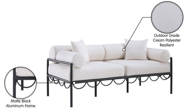 Portofino 69.75" Resilient Water Repellent Fabric Upholstered Outdoor Patio Loveseat