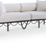 Portofino 85.75" Resilient Water Repellent Fabric Upholstered Outdoor Patio Sofa